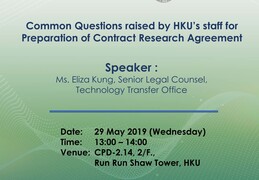 Common Questions raised by HKU’s staff for Preparation of Contract Research Agreement